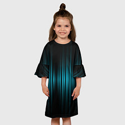 Платье клеш для девочки Неоновые флуктуации, цвет: 3D-принт — фото 2