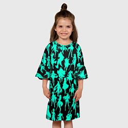 Платье клеш для девочки НЕОНОВЫЕ ГЕРОИ ГЕНШИН ИМПАКТ, цвет: 3D-принт — фото 2
