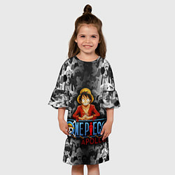 Платье клеш для девочки Манки Д Луффи Клипарт, цвет: 3D-принт — фото 2
