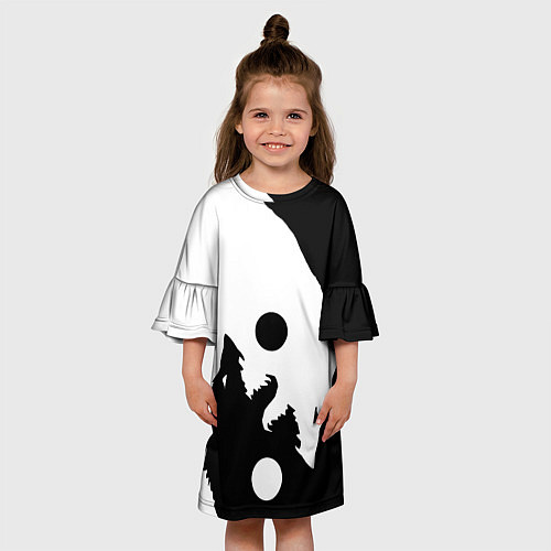 Детское платье Волки Инь и Янь Добро и Зло / 3D-принт – фото 3