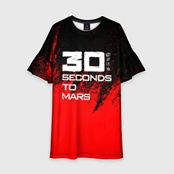Платье клеш для девочки 30 Seconds to Mars: Брызги, цвет: 3D-принт