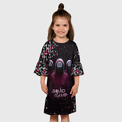 Платье клеш для девочки SQUID GAME СОТРУДНИКИ ИГРА В КАЛЬМАРА ТРОИЦА, цвет: 3D-принт — фото 2