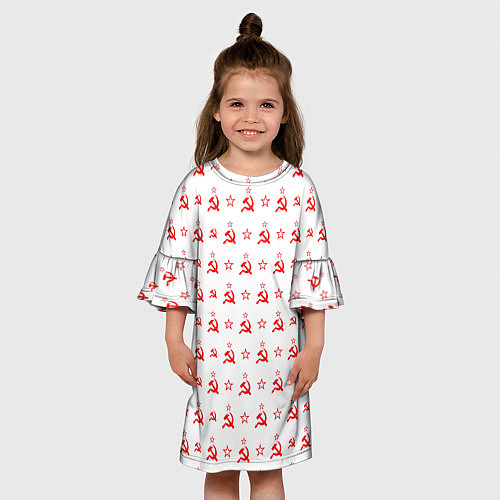 Детское платье Серп и Молот СССР на белом фоне / 3D-принт – фото 3