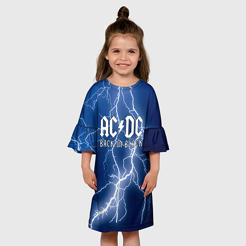 Детское платье ACDC гроза с молнией / 3D-принт – фото 3