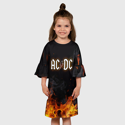Детское платье ACDC - Fire / 3D-принт – фото 3