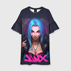 Платье клеш для девочки League Of Legends ARCANE JINX, цвет: 3D-принт