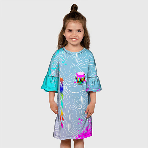 Детское платье 6IX9INE Gooba Брызги / 3D-принт – фото 3