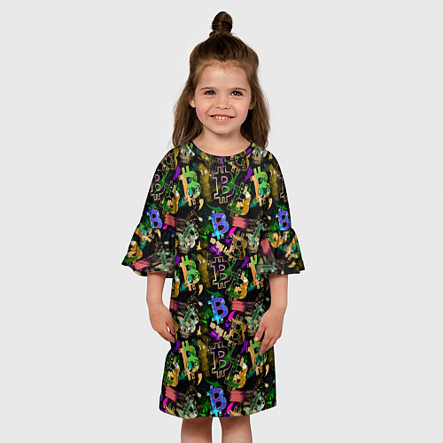 Детское платье Bitcoin Биткоины / 3D-принт – фото 3