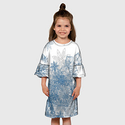 Платье клеш для девочки Коллекция Зимняя сказка Снежинки Sn-1-sh, цвет: 3D-принт — фото 2