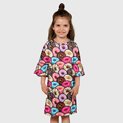 Платье клеш для девочки Sweet donuts, цвет: 3D-принт — фото 2