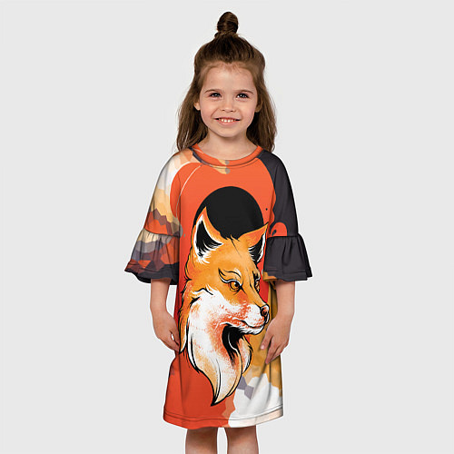 Детское платье Хитрый лис в закате / 3D-принт – фото 3