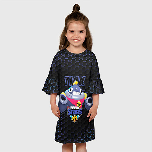 Детское платье Тик BRAWL STARS соты / 3D-принт – фото 3