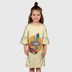 Платье клеш для девочки Автотюнинг, цвет: 3D-принт — фото 2