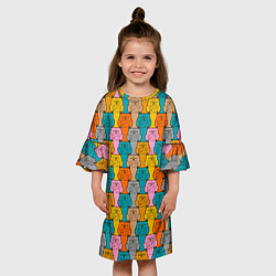 Платье клеш для девочки Сердитый Кот мем, цвет: 3D-принт — фото 2