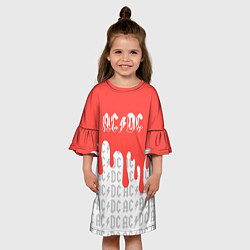 Платье клеш для девочки Ac dc : rock, цвет: 3D-принт — фото 2
