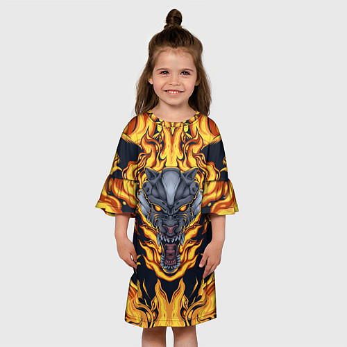 Детское платье Маска тигра в огне / 3D-принт – фото 3