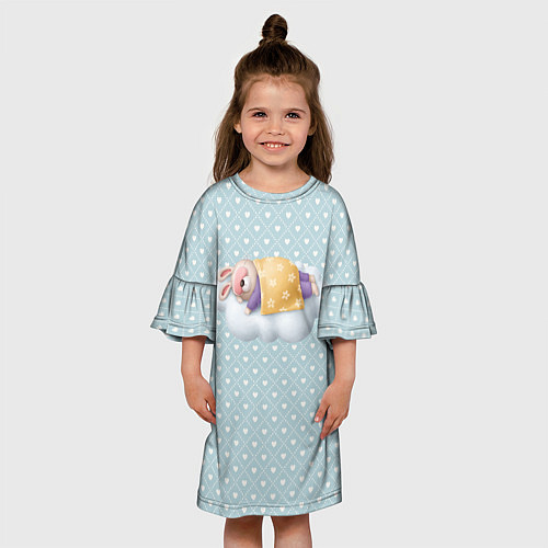 Детское платье Спящий кролик / 3D-принт – фото 3