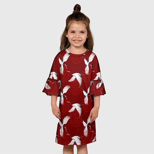 Детское платье Восточный узор Журавли / 3D-принт – фото 3