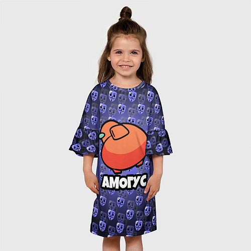 Детское платье БАБЛ КВАС АМОГУС BUBBLE KVASS / 3D-принт – фото 3