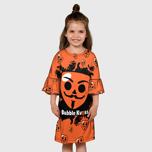 Детское платье ИГРА БАБЛ КВАС - BUBBLE KVASS / 3D-принт – фото 3