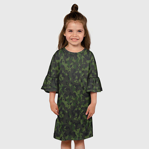 Детское платье Камуфляж с холстовой сеткой / 3D-принт – фото 3