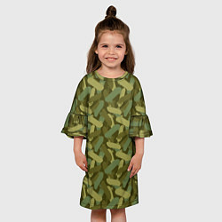 Платье клеш для девочки Скейтбординг камуфляж, цвет: 3D-принт — фото 2