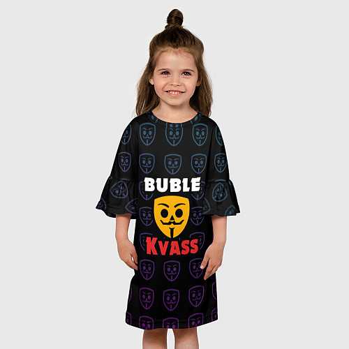 Детское платье Bubble kvass anonymous logo / 3D-принт – фото 3