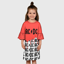 Платье клеш для девочки Ac dc rock, цвет: 3D-принт — фото 2