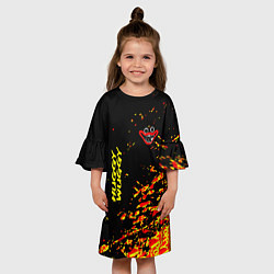 Платье клеш для девочки Poppy Playtime huggy wuggy хагги вагги, цвет: 3D-принт — фото 2