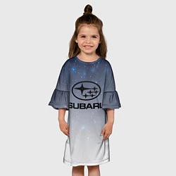 Платье клеш для девочки SUBARU авто, супер, цвет: 3D-принт — фото 2