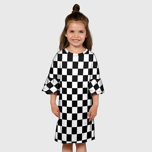 Детское платье Chess Squares Cubes / 3D-принт – фото 3