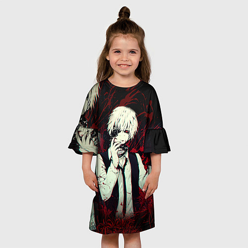 Детское платье Токийский Гуль и Брызги Аниме Ghoul / 3D-принт – фото 3