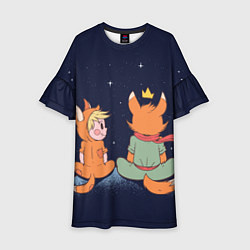 Детское платье Маленький принц и лис смотрят на небо