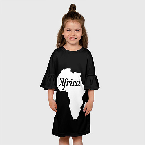 Детское платье Африка на чёрном / 3D-принт – фото 3