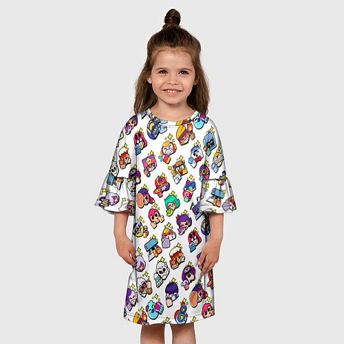 Детское платье Особые редкие значки Бравл Пины Бравл Старс Brawl / 3D-принт – фото 3