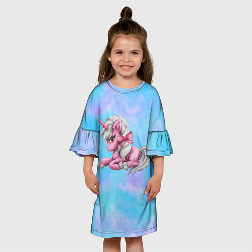 Детское платье Единорог с белой гривой / 3D-принт – фото 3