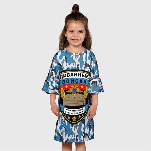 Детское платье Диванные Войска камуфляж / 3D-принт – фото 3