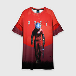 Платье клеш для девочки Prey красная планета, цвет: 3D-принт
