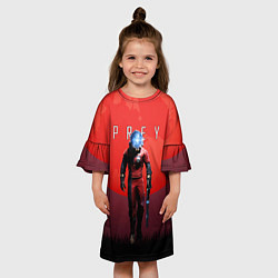 Платье клеш для девочки Prey красная планета, цвет: 3D-принт — фото 2