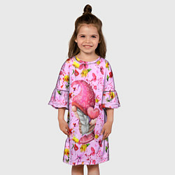 Платье клеш для девочки Цветочный гном, цвет: 3D-принт — фото 2