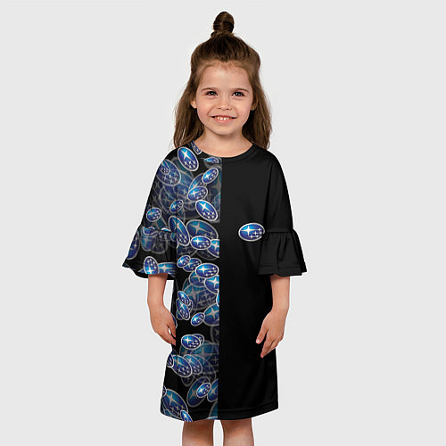 Детское платье SUBARU HALF PATTERN LOGO / 3D-принт – фото 3