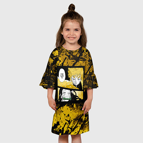 Детское платье Клинок, рассекающий демонов Зеницу, Незуко / 3D-принт – фото 3