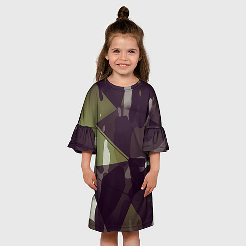 Детское платье БРОНИРОВАННЫЙ ЛЕСНОЙ КАМУФЛЯЖ / 3D-принт – фото 3