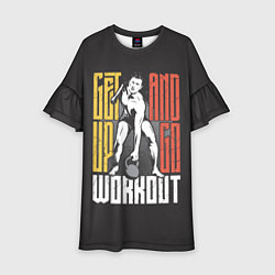 Платье клеш для девочки Силовая Тренировка, цвет: 3D-принт