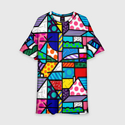 Платье клеш для девочки Ромеро Бритто красочный узор, цвет: 3D-принт