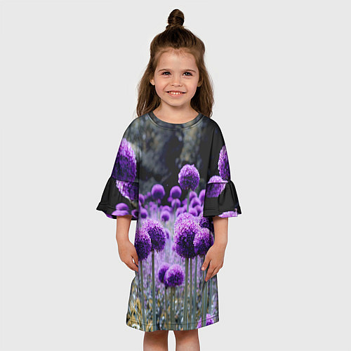Детское платье Цветущая лесная поляна / 3D-принт – фото 3