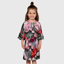 Платье клеш для девочки Цветочное полотно, цвет: 3D-принт — фото 2