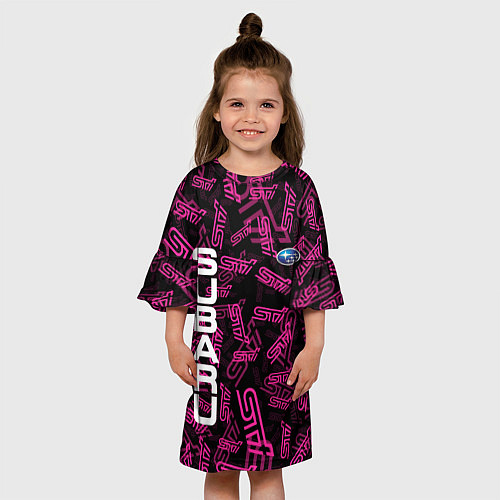 Детское платье SUBARU STI PATTERN / 3D-принт – фото 3