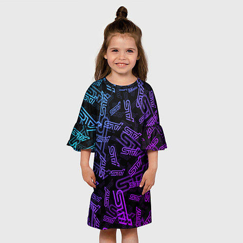 Детское платье STI NEON PATTERN / 3D-принт – фото 3