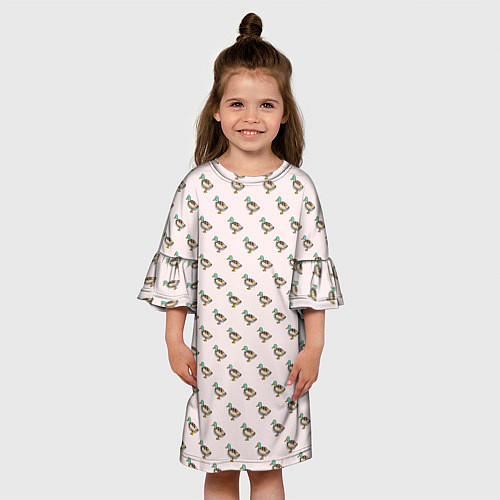 Детское платье Селезень паттерн / 3D-принт – фото 3